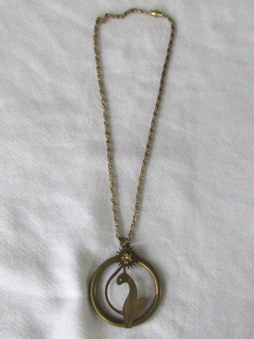 Unique Stylized Cat Pendant Necklace Vintage Moher's Day